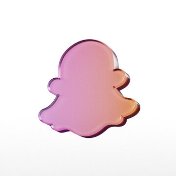 Pink ghost icon for social media app