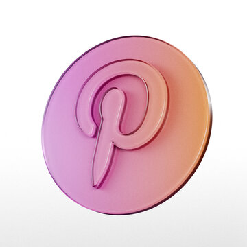 Pinterest social media logo icon on a circular pink button