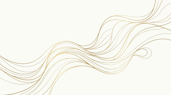 Abstract flowing golden lines