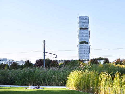Office High Rise and Nature at Martin Luther King Park in Paris, France