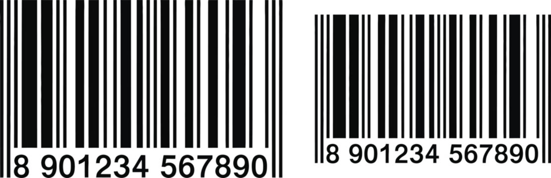 Barcode, barcode labels, EAN code, vector barcodes, product codes, black and white, scanning labels, retail codes