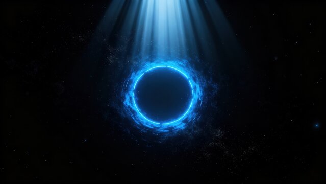 Blue glowing ring in space