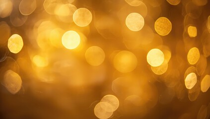 Fototapeta premium Vibrant Christmas lights shining brightly over a subtle golden bokeh holiday backdrop