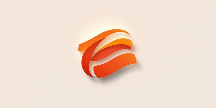 Abstract orange logo design on a light background