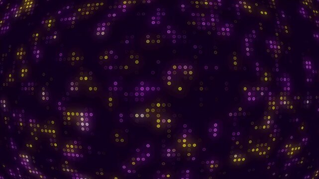 Hi tech motion graphic background, dots elements and flickering dots on dark background