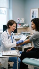 Fototapeta premium Doctor Examining Patient's Arm During Medical Consultation