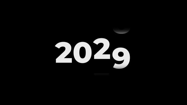 Rolling Year Counter 2026 to 2030 Fast Forward Animation. Perfect for corporate forecasting, futuristic documentaries, business vision presentations, and upcoming decade transitions.