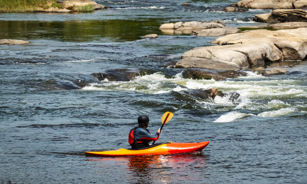 kayaking in the river