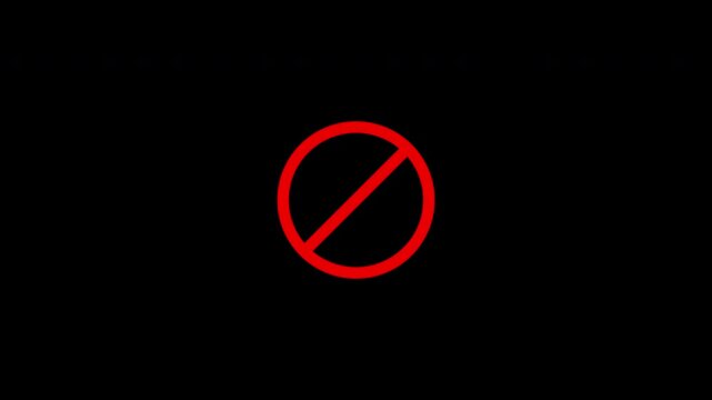 Red prohibition sign animation on transparent background, red forbidden sign elegance zoom out animation, circle empty ban footage in 4K VIDEO.