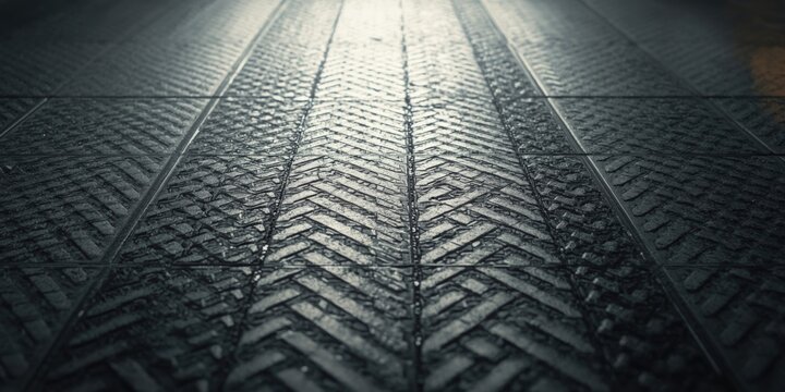 Close-up of textured rubber flooring with tread pattern