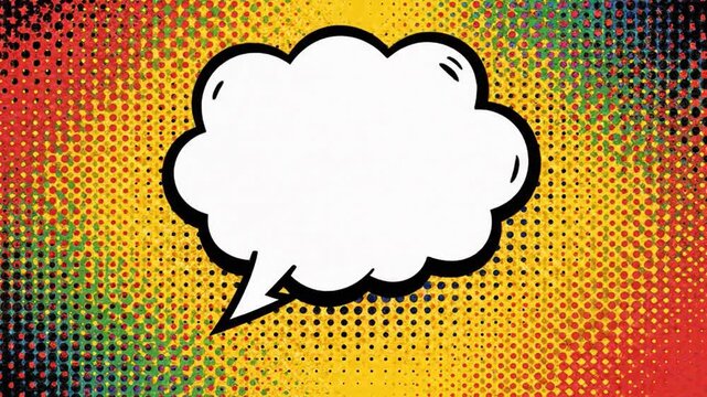 Comic Speech Bubbles with Vibrant Halftone Background Animation
