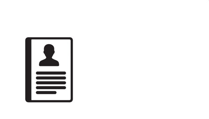 Obraz premium Minimalist User Profile Icon Representing Digital Identity, Personal Information Document, and Online Account Details