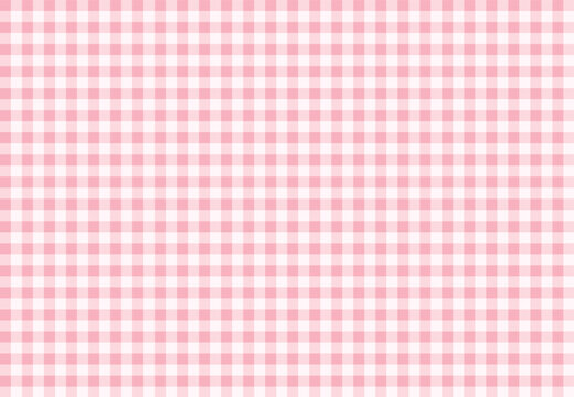 Baby pink gingham pattern, seamless pastel pink plaid checked background, romantic soft grid texture for girl baby shower, valentine, crafts