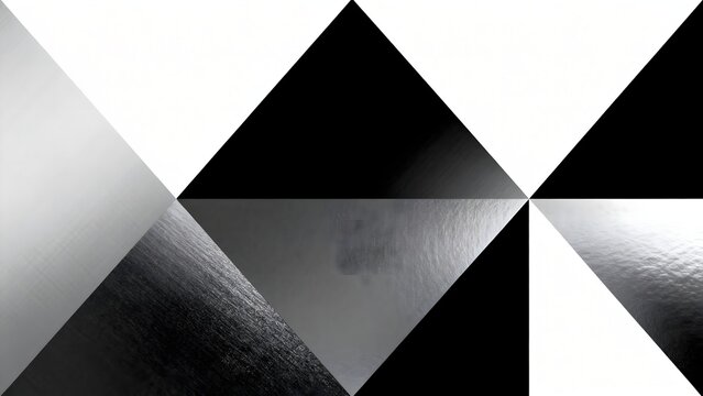 Abstract geometric pattern with black white and gray triangles