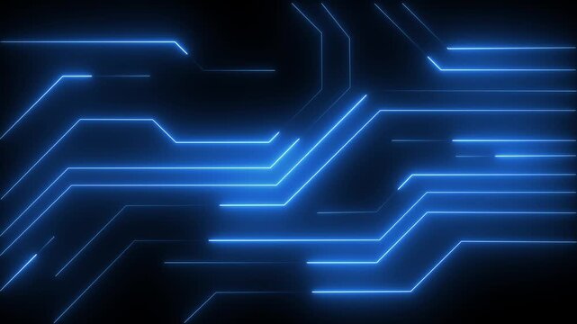 Glowing neon circuit board lines concept on the transparent background. Motion graphics of digital circuit idea. 4k motion video .