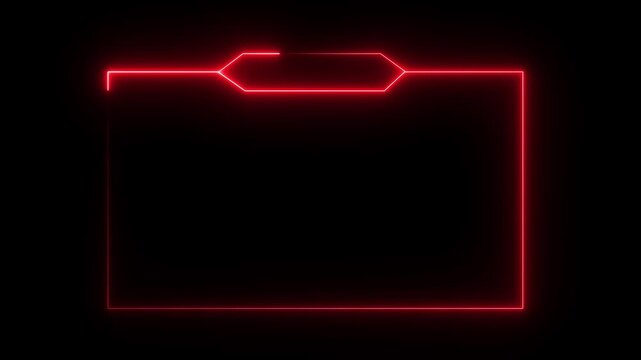 glowing neon text frame animation box frame neon frame overlay animation. Motion graphics of highlight text box concept