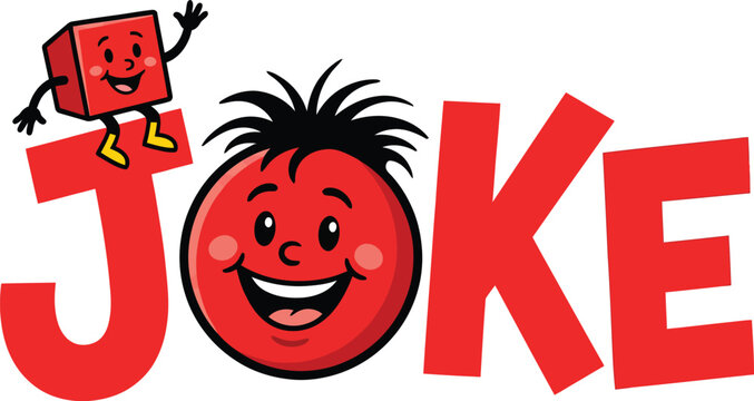 Celebrate international joke day with smiling cartoon characters and humorous typography