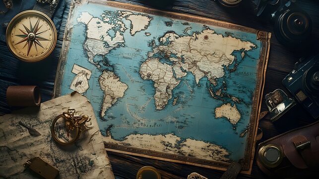 old map and compass