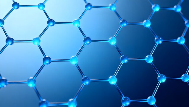 Blue molecular structure grid