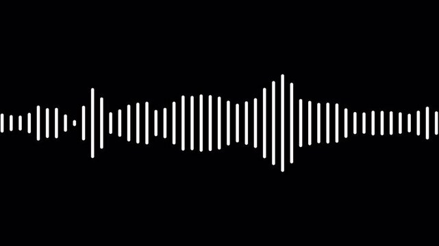 Audio spectrum waveform animation on Transparent Background, Audio frequency sound waves equalizer spectrum, Reactive Sound Waveform Spectrum Animation. 