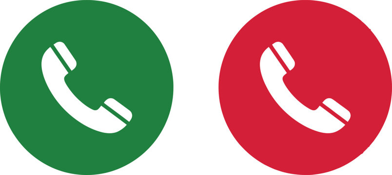 Green and red phone call buttons for answer and decline