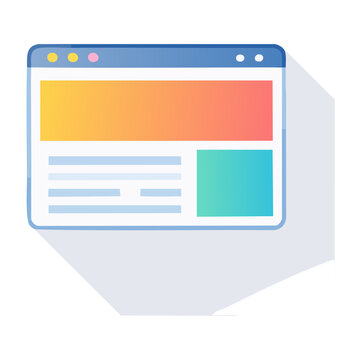 Flat design web browser window illustration