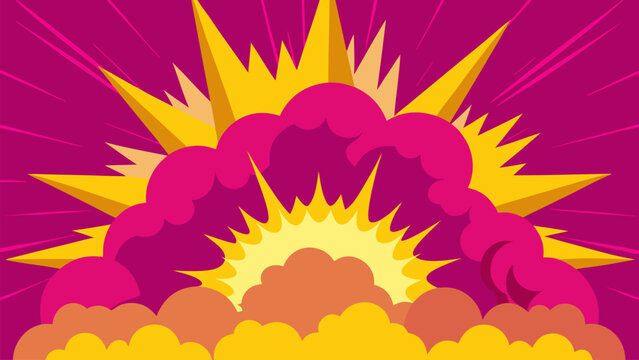 Bright pop art burst background featuring comic style explosion effects, suitable for promotions, marketing graphics and entertainment themes.