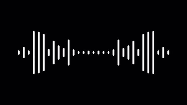 Audio spectrum waveform animation on Transparent Background, Audio frequency sound waves equalizer spectrum, Reactive Sound Waveform Spectrum Animation. 