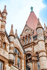 Fototapeta premium Facade of Victoria College, colonial heritage landmark, Toronto, Canada