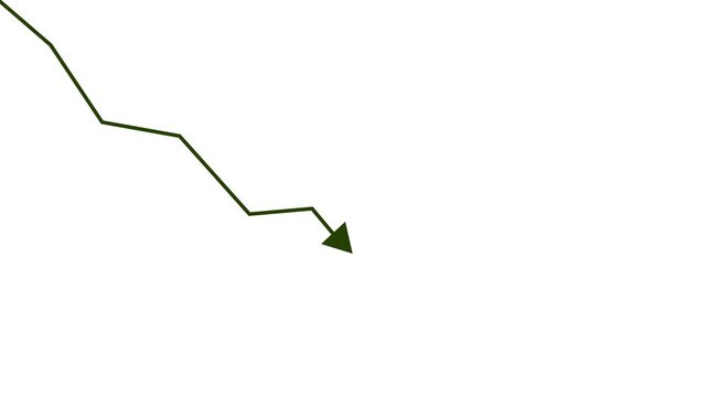 stock market graph, red arrow graph, Downward arrow or trend, Neon Red Futuristic Glow with alpha channel supported, Graph element for infographics and Negative or poor performance. Data Visualization