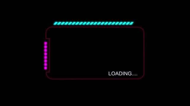 loading screen gamer aesthetics, futuristic technology concept, alpha channel supported, loading holographic card or pop up with progress bars, high tech, cyber space, hacking database, glowing alert