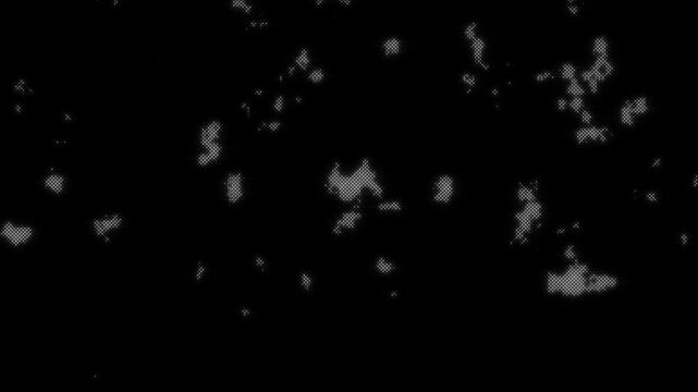 Animated Abstract Technology Background with Random Glowing Dots, Halftone Grid Lines, Data Matrix Wave Pattern on Black Background, Seamless 4K Loop Motion for Futuristic UI Screens and Infographics
