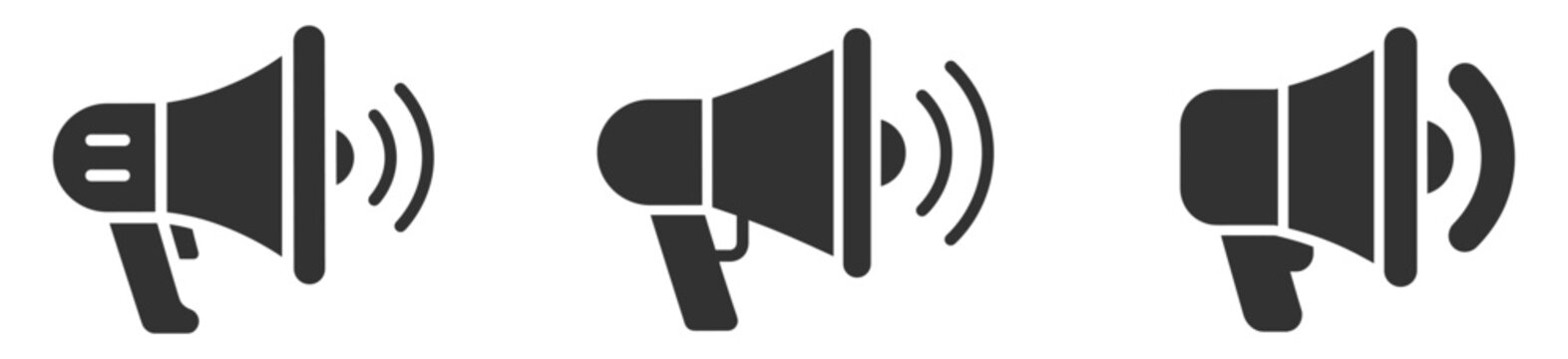 megaphone icon set vector illustration on transparent background