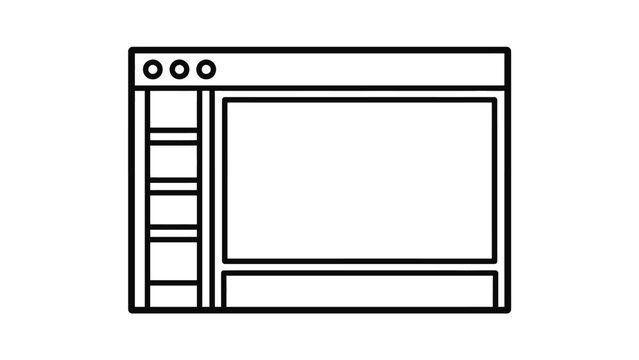 Simple Browser Window Icon, Website Design Interface, Outline Graphic