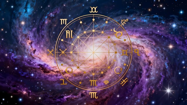 Zodiac chart in galaxy