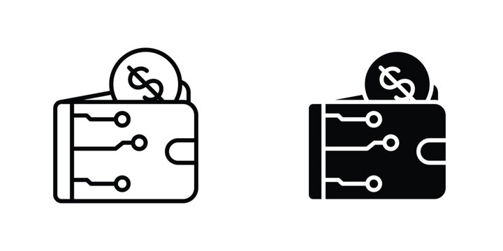 Digital wallet icons Designs. icon element in trendy styles