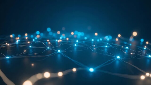 Illuminated lights arranged in a pattern.