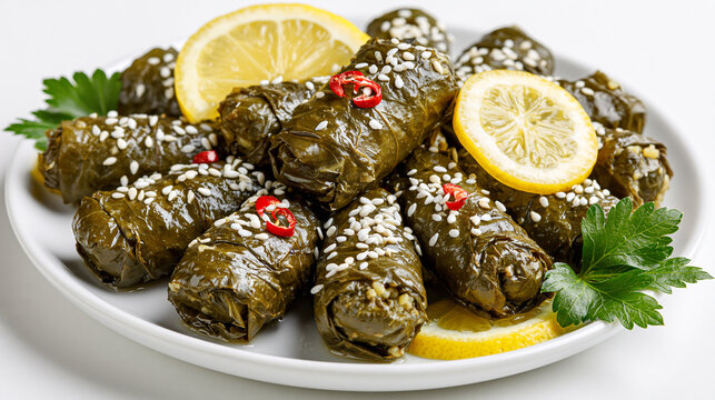 Delicious yaprak sarma wraps filled with flavorful ingredients