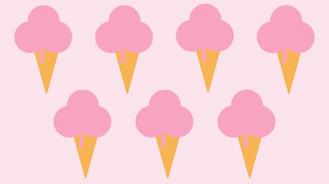 Pink Ice Cream Pattern Loop Animation