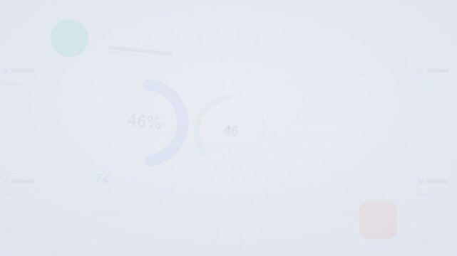blue and teal analytics dashboard flat design animation loop