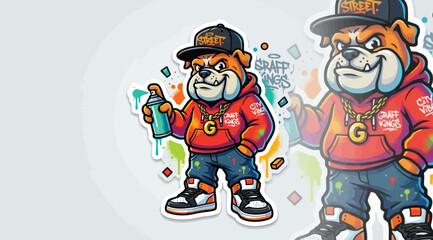 Bulldog graffiti artist character © S.Siam
