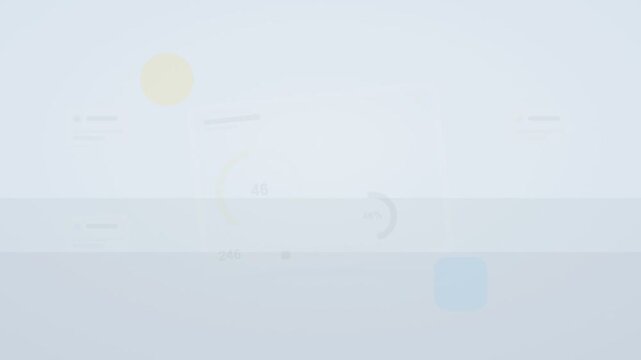 blue and amber analytics dashboard flat design animation loop