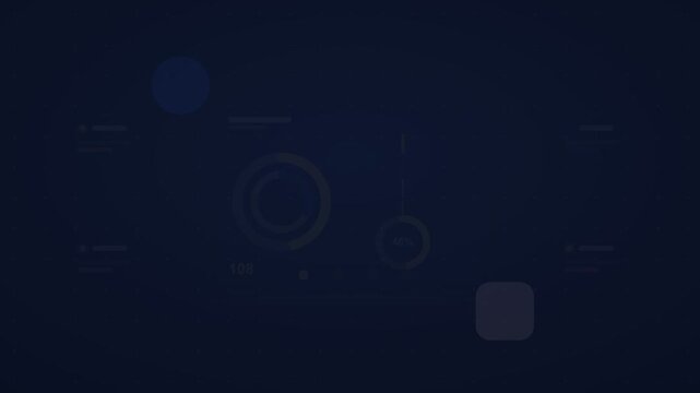 yellow and blue analytics dashboard flat design animation loop