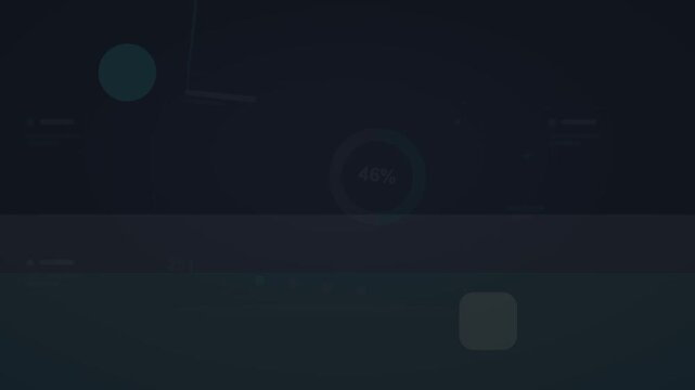 Animated teal analytics dashboard tablet and phone flat design loop