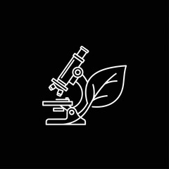 Fototapeta premium Microscope with leaf sample closeup.