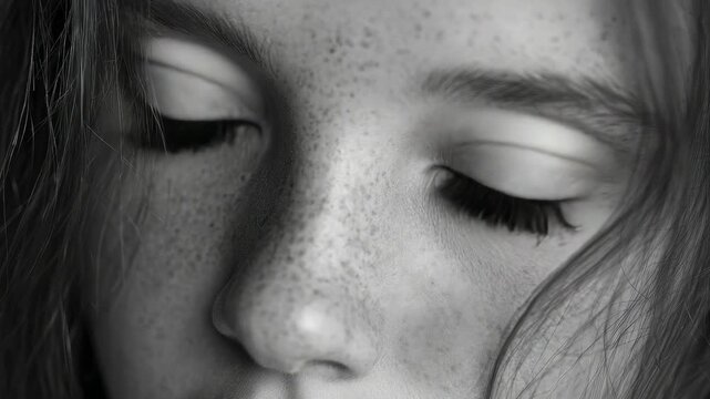 A close-up of a person with dreadlocks and a weary or bored facial expression. The individual has rosy cheeks and is looking slightly to their right with one eye closed.