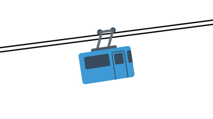 Blue cable car gondola hanging on transport cables © flat