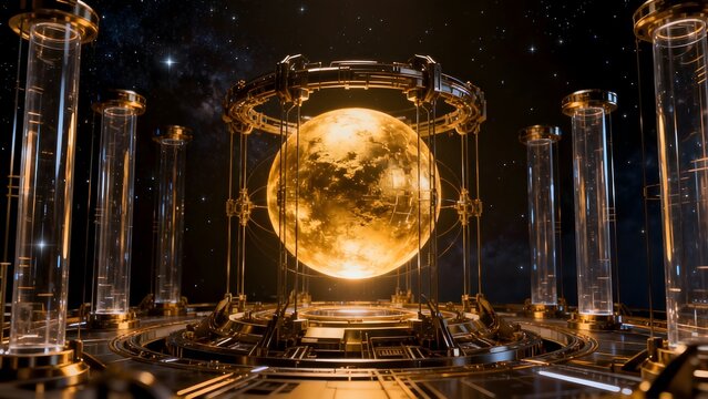 Futuristic moon containment structure
