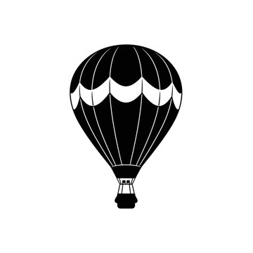 Hot air balloon in flight.