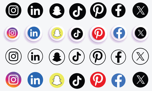 Popular Social Media Icons Bundle Vector PackPopular Social Media Icons Bundle Vector Pack